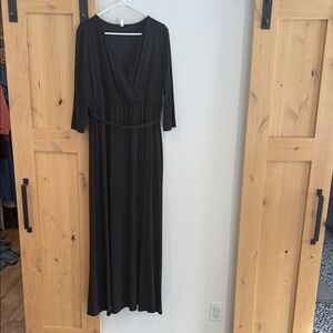 Elegant Black Maternity Maxi Dress